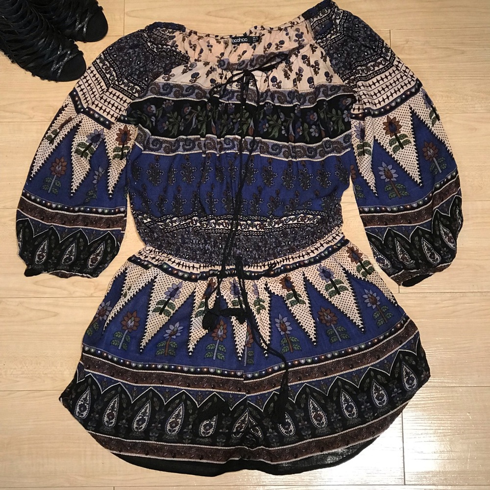 Multi Color Long Sleeve Romper.
